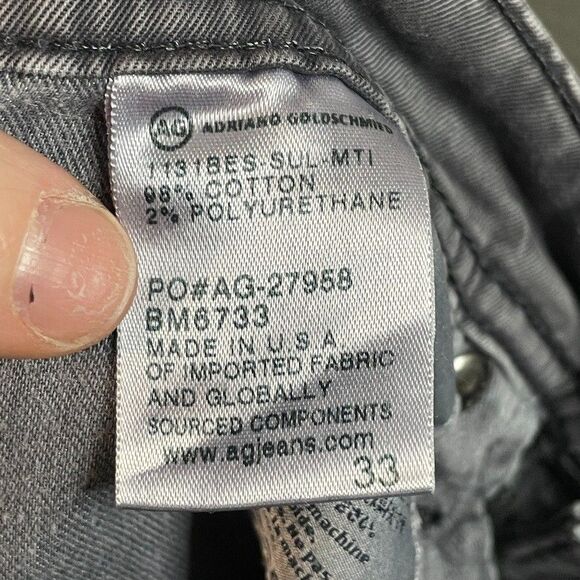 AG Adriano Goldschmied Jeans Mens 33x35 Gray Matchbox Slim Straight Fit Stretch - Picture 6 of 16